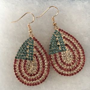 Patriotic rhinestone earrings